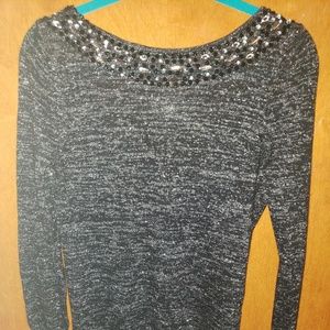 Backdrop sweater with gems